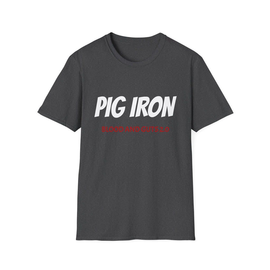 Pig Iron T-Shirt — "Blood and Guts 2.0" Retro Athletic Tee