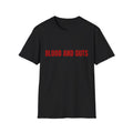 Graphic T-Shirt — 'BLOOD AND GUTS' Bold Text Tee, Edgy Horror Statement Shirt